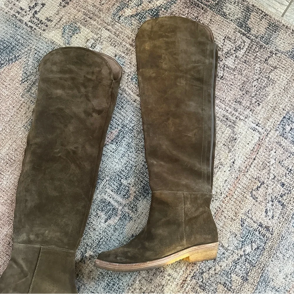 Free People Banks Over-the-Knee Boots in Green sz 38.5